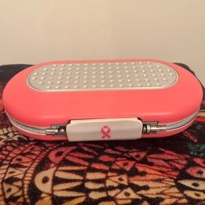 Master lock Portable Safe Pink and White Breast Cancer Logo Case